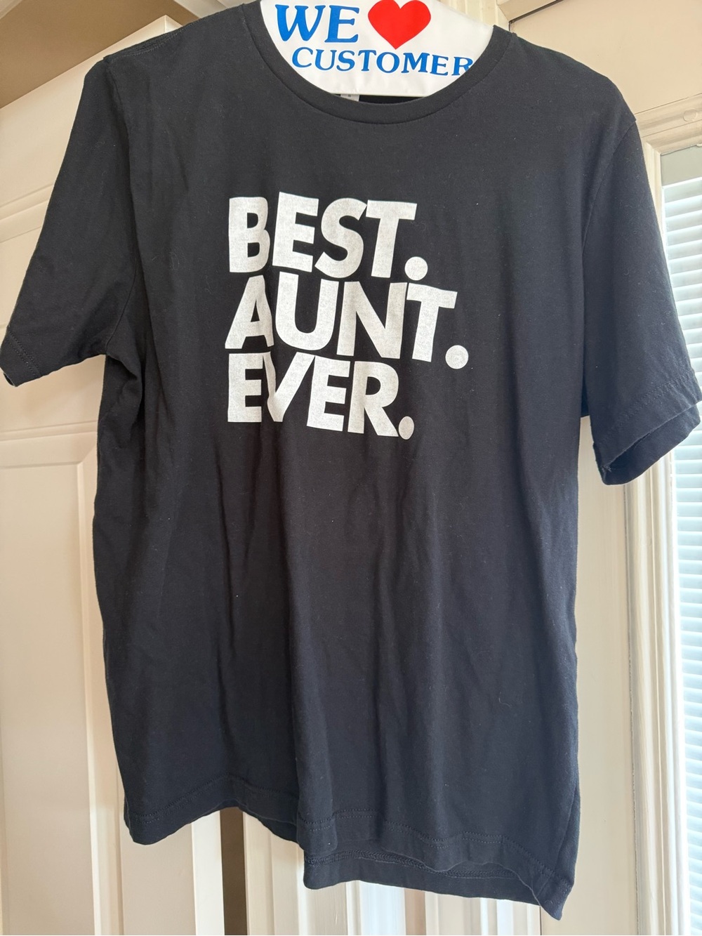 Bella Canvas Black Tee with White "BEST. AUNT. EVER." Graphic